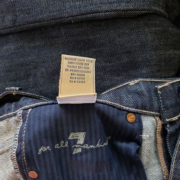 7 For All Mankind Slim Straight Leg Roxanne Cotton Blend Embellished Jeans 26 - Picture 9 of 10